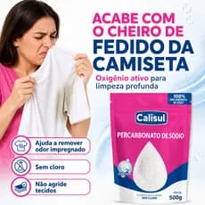 Percarbonato Sodio 500g Tira Mau Cheiro Roupa Suor Mofo Odor