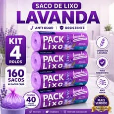 Kit 4 Rolos Sacos Lixo 10L 160 Unidades Anti Odor Pia Banheiro Cozinha Super Resistente