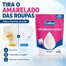 Percarbonato Sodio 500g Tira Amarelado Roupas Brancas Encardidas