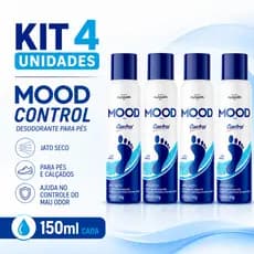 Kit 4 Desodorante Pes Masculino Mood 150ml Jato Seco Antiodor Frescor Duradouro