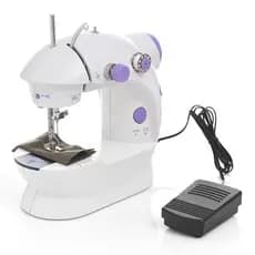 Mini Máquina de Costura Portátil Elétrica Bivolt 110/220V com Pedal Doméstica