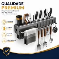 40/50CM Suporte para Facas e Utensílios de Cozinha com Ganchos Porta Talheres Organizador Parede