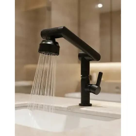 Torneira Giratória 360° Com Braço Robótico Ajustável Para Cozinha e Banheiro