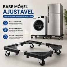 Suporte Base com Rodinhas para Geladeira Máquina Lavar Fogão Ajustável até 138kg