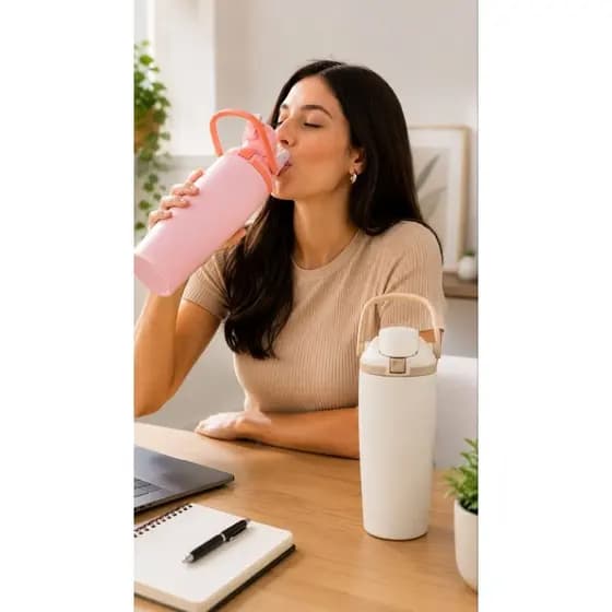 Garrafa Termica Com Alca 900ml Capacete Inox Mantenha Bebidas Quentes Frias Sortida