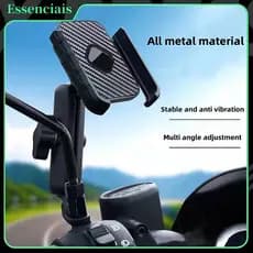 Suporte Universal para Telefone de Motocicleta e Bicicleta Elétrica - Liga de Alumínio 360° Giratório Multifuncional