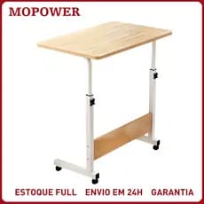 Mesa Notebook Home Office Lateral Cama Sofá Escrivaninha Portátil Ajustável Rodízios Apoio Estudo