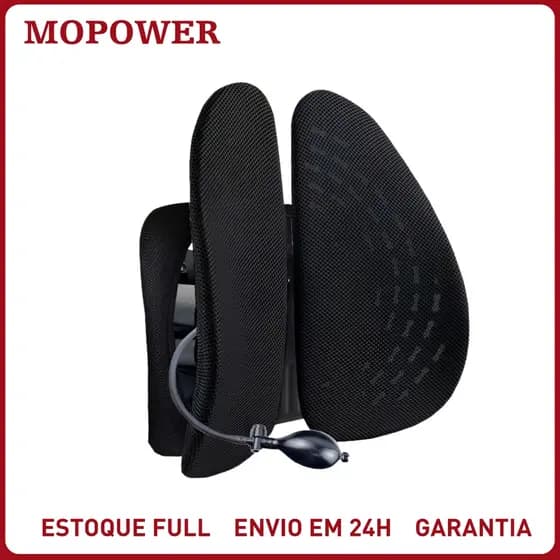 Encosto Lombar Ergonômico Ajustável Para Cadeira Escritório e Carro Apoio Ortopédico Coluna