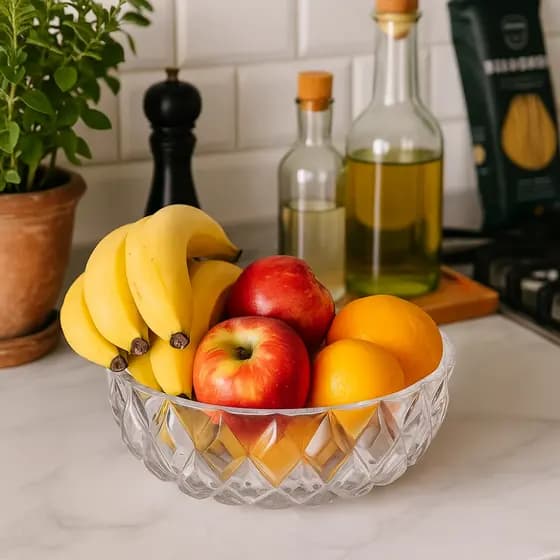 Centro de Mesa com Pé Cristal Deli Diamond Lyor Fruteira Presente Decorativo para Flores Doces Jarro