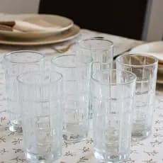 Jogo de Copo de Vidro Transparente Reforçado Cristal Elegante e Resistente para Bebidas - Lyor Alto
