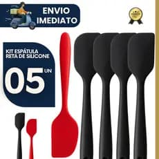 Kit 5 ou 3 ou 2 unidades Espatula Pao Duro de Silicone para Casa Cozinha Buffet Restaurante Lanchonete