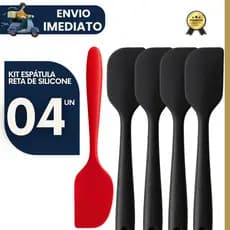 Kit 4 unidades Espatula Pao Duro Silicone p Casa Cozinha Buffet Restaurante Lanchonete Confeitaria