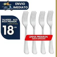 Kit 18 unidades Garfos Aço Inox Premium Resistente Durável Cozinha Restaurante Buffet Qualidade