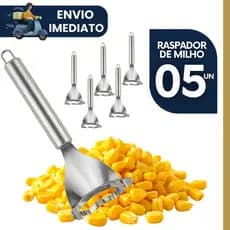 Conj 5 unidades  Raspador / Debulhador de Milho Verde Inox Manual Pamonha Curau Cozinha Restaurante