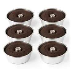Kit 06 Formas Mini Para Pudim Bolo Vulcão N9 N10 N12 - Confeitaria Ayr Fraier Cozinha Assadeira