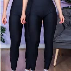 Kit 2 Calça Legging Feminina Cintura Alta Uso Diário Academia Calça legging trabalho/escola