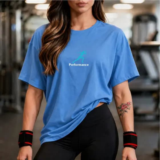 Camisetão T-shirt 100% Algodão Feminina Gym Treino Academia Fitness Musculação halter