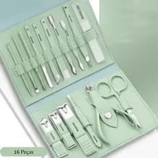 Kit Manicure Cortador Unha Pinça Desencravar Higenie 16 Peças Viagem Passeio Trabalho