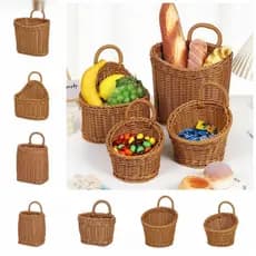 Cestas De Armazenamento De Frutas E Vegetais Kesselman Fashion , Cesta De Vime Suspensa Com Design , FIFV Portátil