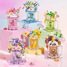 Loz Pequena Partícula Montada Verão Sobremesa Bloco De Construção Copo Glitter Sorvete NSY1