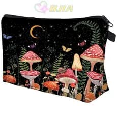 Organizador De Maquiagem BJIA , Bolsa Cosmética Com Estampa De Cogumelo De Grande Capacidade De Armazenamento De Viagem
