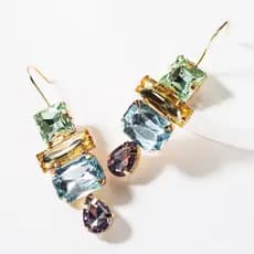 Pinkdudu Fashion Multicolor Dangle Earrings ZA BOHO Declaração Transparente Brincos De Vidro Drop Jewelry for Women OG11