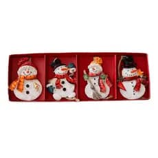 4 Peças De Enfeites De Árvore De Natal De Resina : Decoração De Papai Noel E Boneco De Neve Para Alegria Festiva !