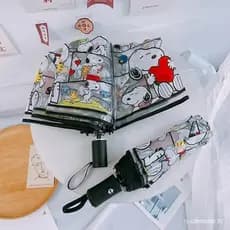 Guarda-Chuva Manual BEBETTFORM , Dobrável Transparente Snoopy Cartoon De Automático Triplo
