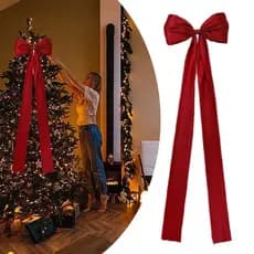 Laços De Cetim De Natal Extra Grandes De 47.24 Polegadas Decorações De Topo De Árvore Gigantes Toppers Arcos Para Guirla