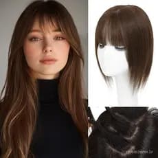 Toppers De Cabelo Humano De 30 CM Para Mulheres Remy Real 150 % Densidade 8x12 Base De Seda Com Clipe De Franja Em Peças