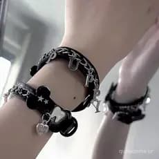 Punk Y2k Filhote De Cachorro Pulseiras Para Mulheres Subcultura Pulseira De Couro Colar Acessórios De Jóias