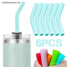 [HM] 6 Pçs/Set Capas De Palha De Silicone Macio Canudos Dicas Adequadas Para Bicos Aço Inoxidável Reutilizáveis De 9mm D