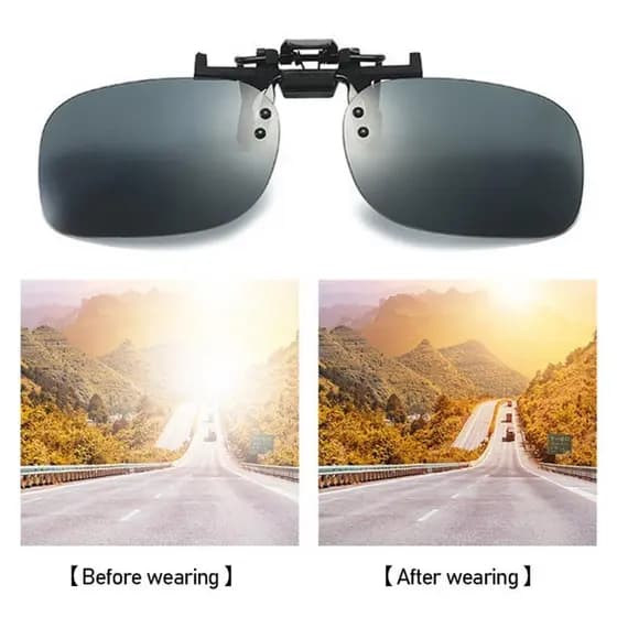 TKEY HD Condução Óculos Frescos Visão Noturna Clip-on Flip-up PC Lente De Sol Legal G4Q9
