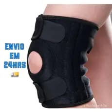Joelheira Compressão Ortopedica Articulada Apoio Reforçado Cor Preto
