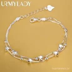 URMYLADY 925 Prata Esterlina Lindas Estrelas Pulseiras Para Mulheres designer De Moda Coreano Jóias