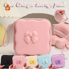 Bolsa de Armazenamento para Cabo de Dados de Desenho Animado, Disco Rígido, Carregador de Telefone, Carregamento, USB