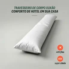 Travesseiro de Corpo Xuxão Ricardão Micropercal 400 Fios Super Cheio Capa de Ziper + Refil 1,40x0,45