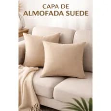 Kit 2 Capas de Almofada Luxo Suede Premium Tamanho 45x45 Com Zíper Invisível Ótimo Acabamento