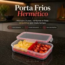 Porta Frios Porta Presunto e Queijo Com Fundo Removivel Para Conservar Alimentos E Organizar a Geladeira Hermético Duplo