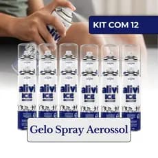 12x Spray Gelo Alivi Ice Alivio Imediato Da Dor Muscular Pancada Torção Atleta Pancada Mentol Arnica