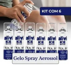6x Spray Gelo Alivi Ice Alivio Imediato Da Dor Muscular Pancada Torção Atleta Pancada Mentol Arnica