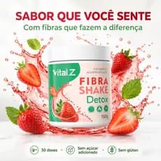 Vital Z SHAKE Fibras Morango Psyllium Intestino 30 Doses