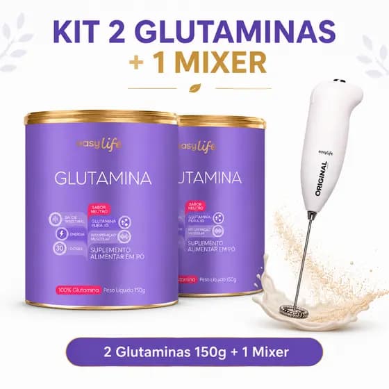 Kit Glutamina | Brinde MIXER | Suplemento Alimentar