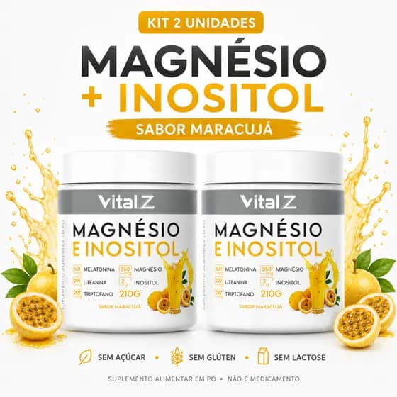 KIT 2 Magnésio + Inositol + Melatonina + Triptofano | Fórmula Noturna