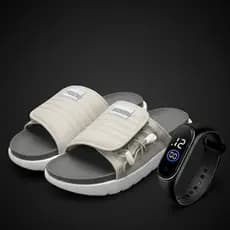 Chinelo Kit Chinelo Slide Masculino Nuvem Asuna Sport Wear 2.0 Conforto + Relógio