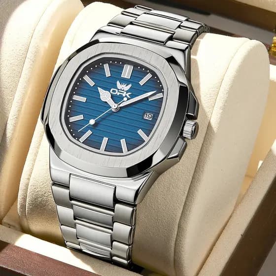 OPK Relógio Masculino Original Luxury Business Casual Waterproof Stainless Steel 6055