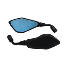 PAR DE RETROVISOR Z400 FIXO ROSCA HONDA HASTE CURTA COM LENTE AZUL