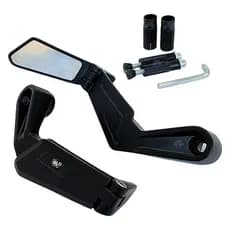 PAR DE RETROVISOR WINGS PONTA GUIDÃO UNIVERSAL CAFÉ RACER 7/8 PRETO