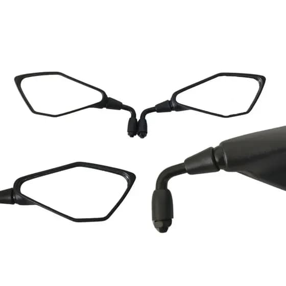 PAR DE RETROVISOR Z400 FIXO ROSCA YAMAHA HASTE CURTA 90° GRAUS REBAIXADO