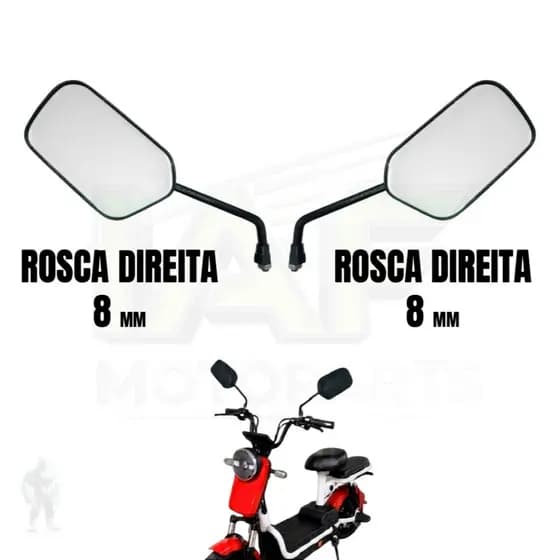 Par Espelho Retrovisor TITAN 150 Guidão Bicicleta Eletrica Mobilete Bike Motorizada Scooter 8mm